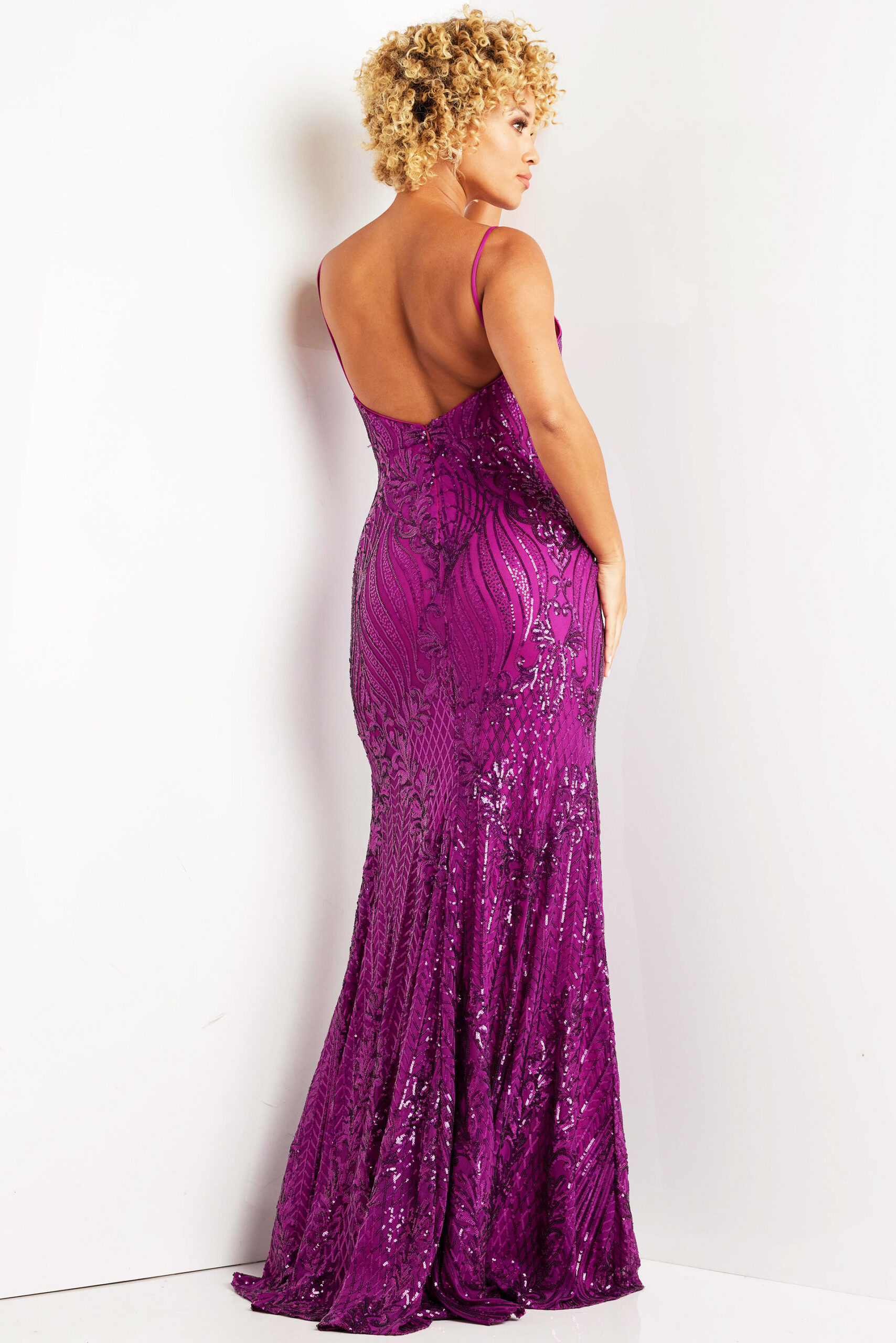 [ビロット] DRESS Purple Pleated Bodice Strapless Gown 38280 | Jovani
