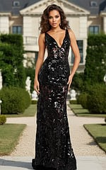 black v neckline mermaid dress 38349