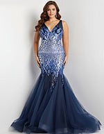 v neckline mermaid dress 38373