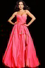 Jovani 38382 pastel pink dress front view highlighting sweetheart neckline