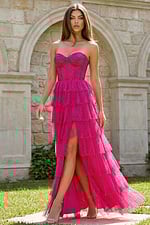 corset bodice dress with layered skirt 38431