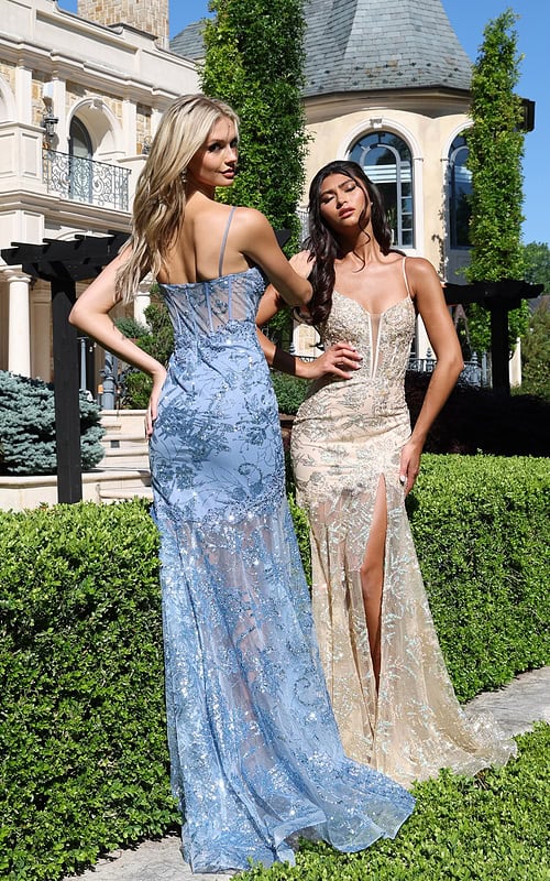 sage embellished mermaid dress