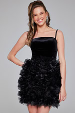 black short velvet dress 38495