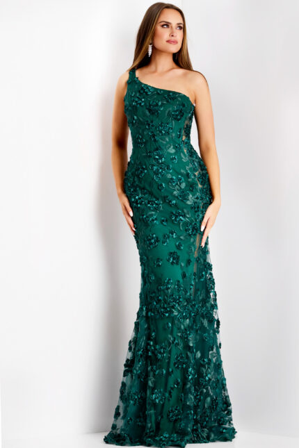 One-Shoulder 3D Floral Embellished 38684