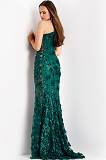 green dress with lace applique 38684