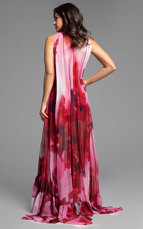 print evening dress 38746