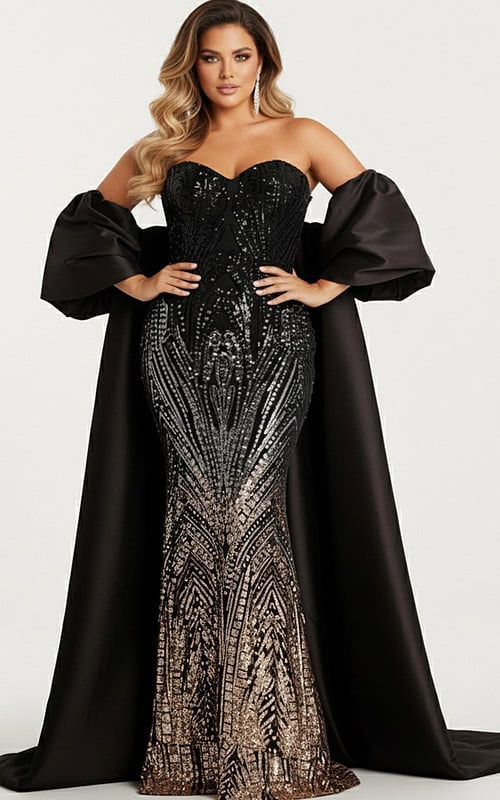 strapless open back dress 07306 main image 1