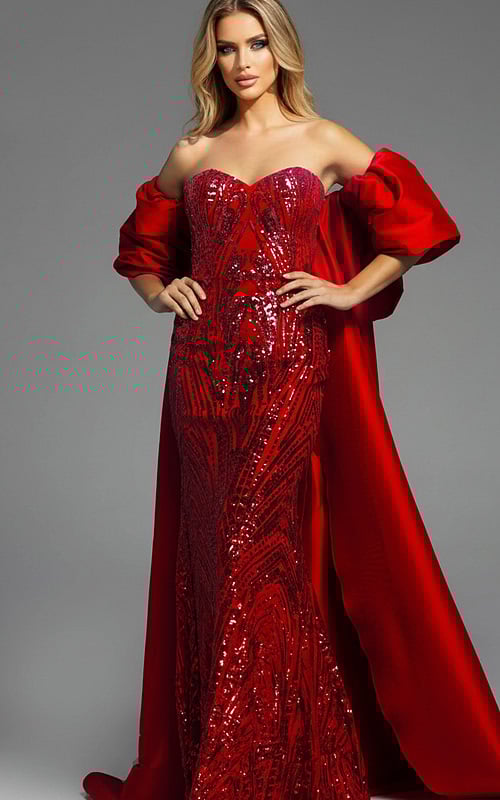 red sweetheart neckline dress 38746