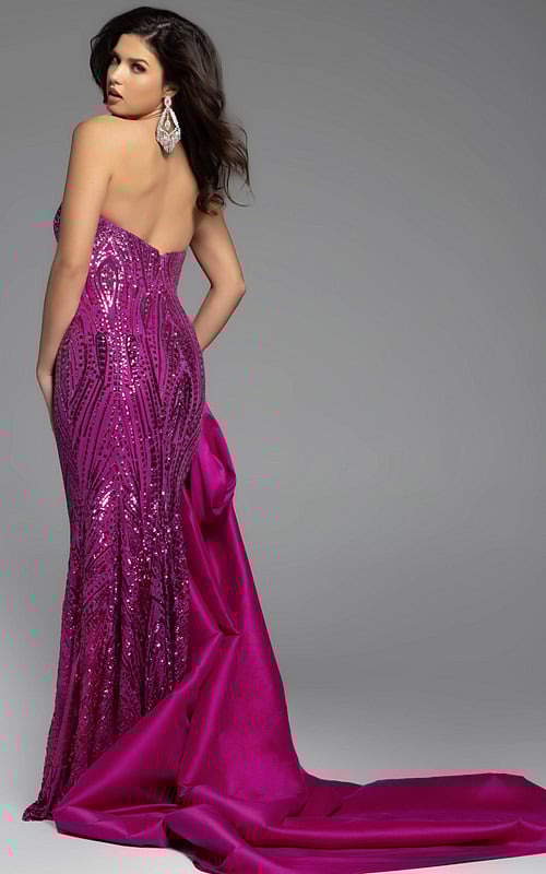 fuchsia embellished dress 38746