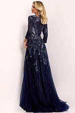 mother of the bride beaded navy dress 38756
