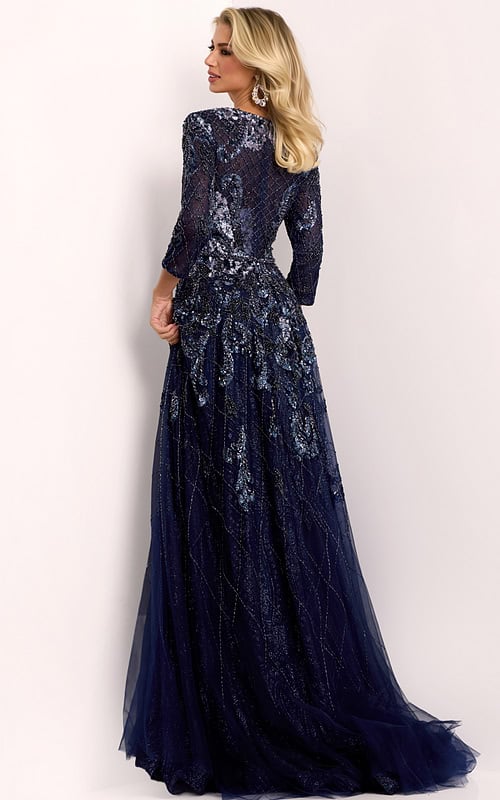mother of the bride beaded navy dress 38756