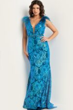 Royal Sequin Embellished Fitted Dress 38758 | Jovani