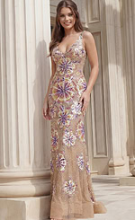 beaded sheer nude dress 38776