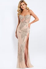 Strapless Beaded Gown with Sheer Bodice 38812 - Image 5