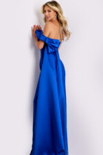 One-Shoulder Cape Gown with Elegant Bodice 38864 | Jovani