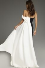 One-Shoulder Cape Gown with Elegant Bodice 38864 | Jovani