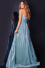 blue pleated dress 39023