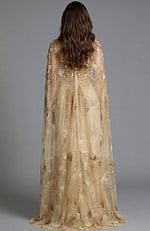 Strapless Gown with Beaded Sheer Cape 39214 - Image 3