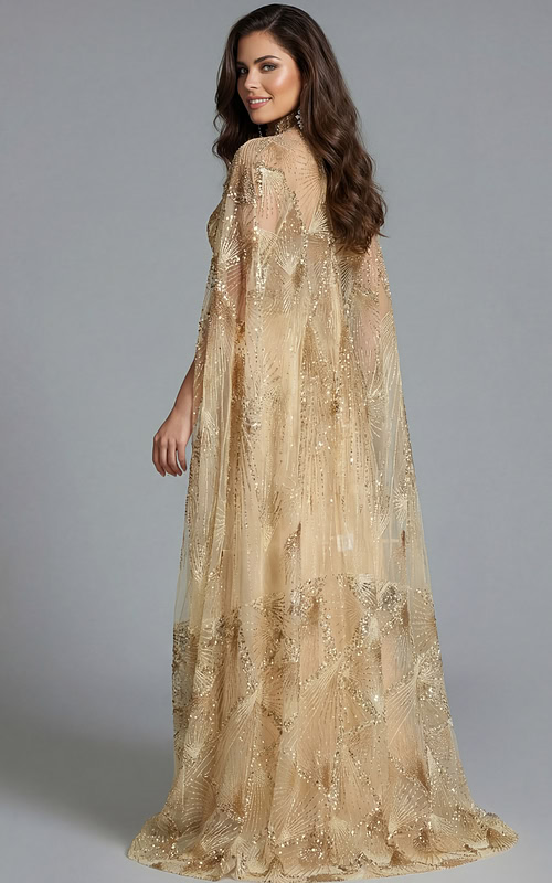 side os sheer gold embellished mob dress 39214