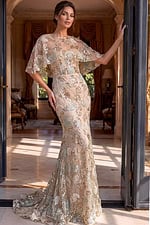 Mermaid gown with floral beadwork