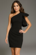 one shoulder fitted short dress 39243