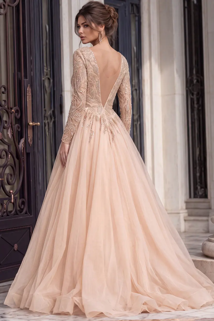 v back a line dress 39251