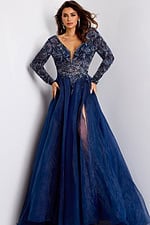 navy v neck dress 39251