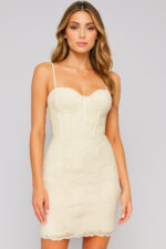 39332 ivory fitted dress