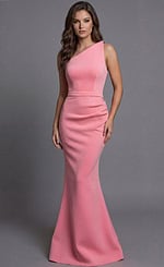 Strapless Back Fitted Gown With Seam Contour Finish