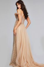 Gold Off-Shoulder Sequin Gown 39389 | Jovani