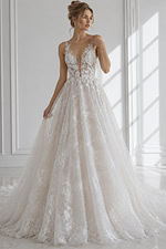 Ivory A Line Embellished Gown 39435 - Image 3