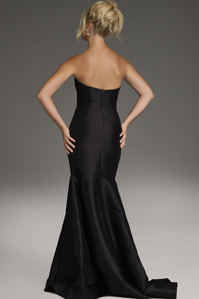 Strapless Corset Bodice Satin Mermaid Gown Ivory