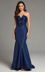 Trumpet navy dress 39872