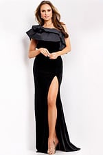 velvet high slit dress 39887