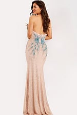 Fitted sequin dress with sweetheart neckline and beaded accents