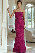 strapless simple ruched bodice dress 40045