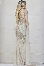 Back view of Jovani 40110 gown with detailed embellishments.