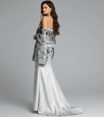 side of silver black mermaid dress 40166