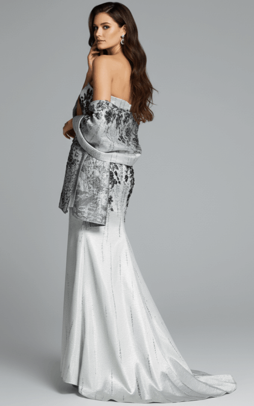 side of silver black mermaid dress 40166