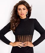 long sleeves metallic glitter evening dress 40184