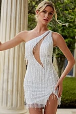 one shoulder cut out dress 40187