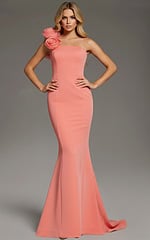 pink one shoulder mermaid dress 40201