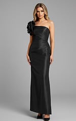 one shoulder taffeta dress 40206