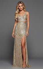 40242 nude cut out dress