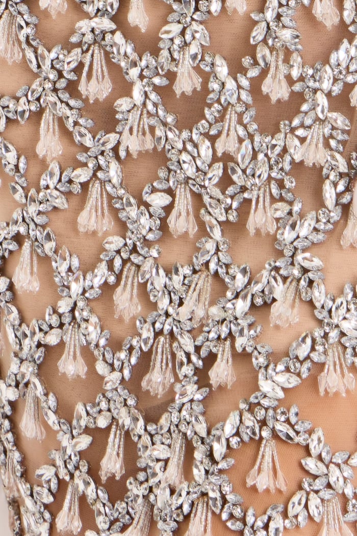 nude beaded fabric for style 40281