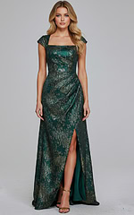 green high slit dress 40295