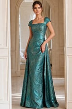 Cap Sleeve Formal Dress With Structured Column Silhouette