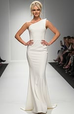 sheath one sholder white gown 40301