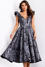 V neck line fit and flare dress 40314