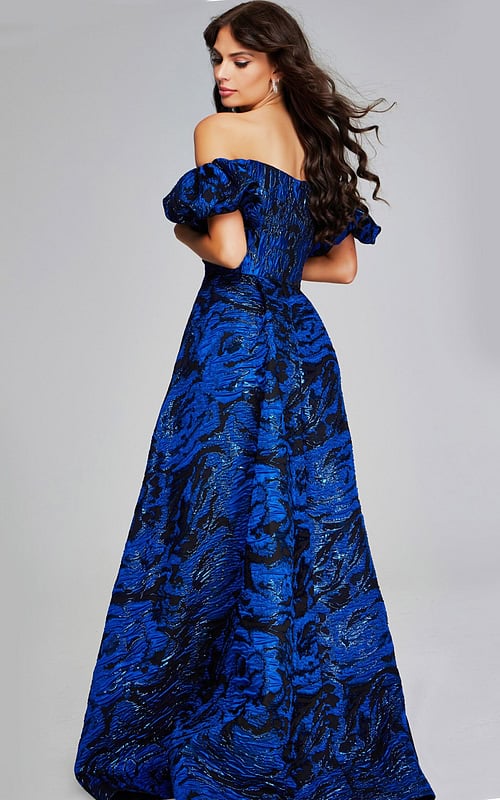 Back view of Jovani 40315 highlighting fabric detail and fit.